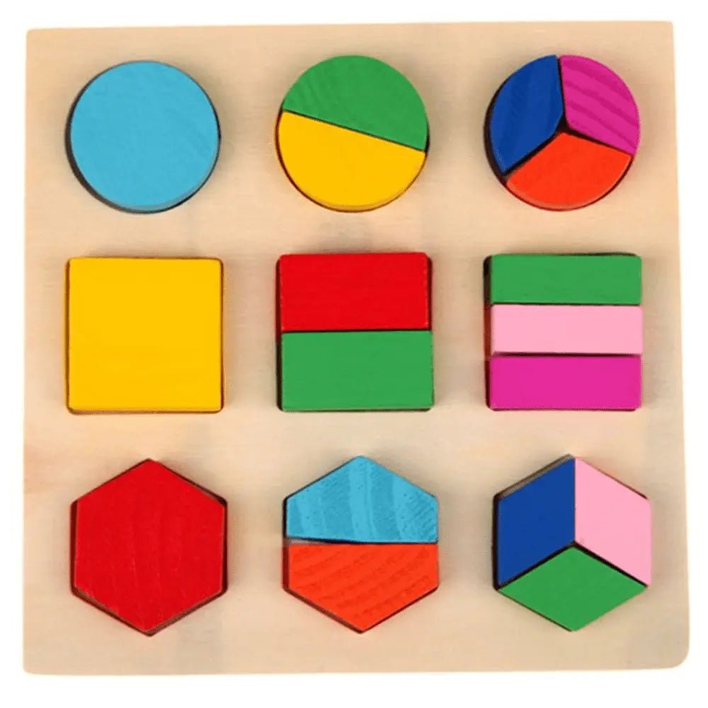 3D Board With Fixable & Sortable Shapes Puzzle, Geometric shapes - Wooden Shapes Board Big - Choose 1
