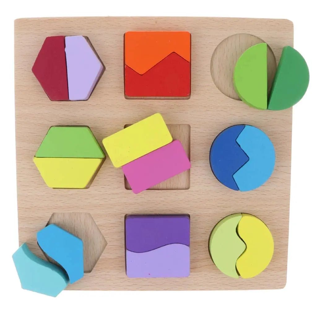 3D Board With Fixable & Sortable Shapes Puzzle, Geometric shapes - Wooden Shapes Board Big - Choose 1