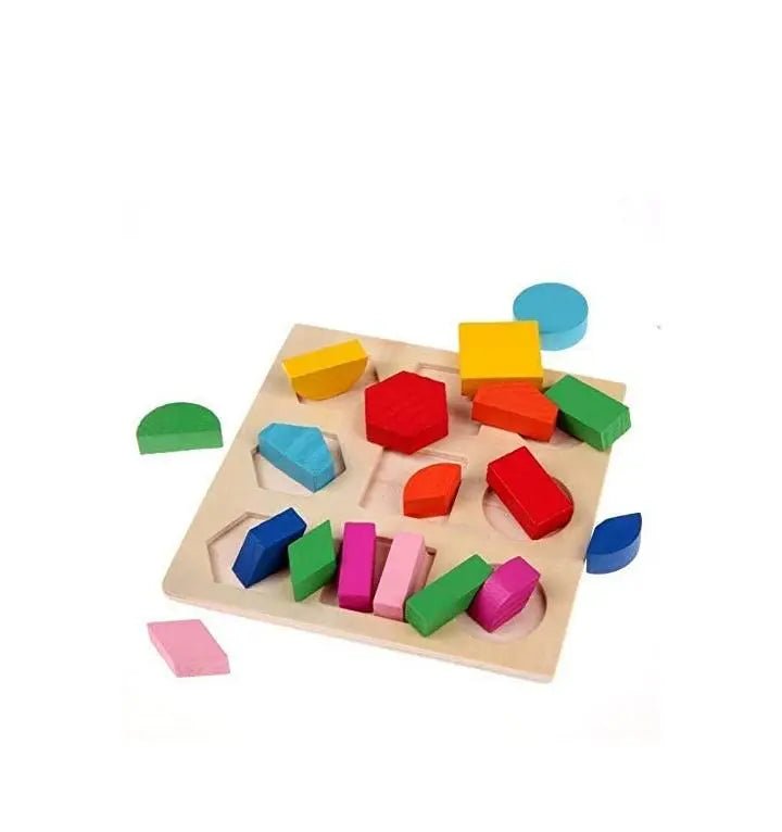 3D Board With Fixable & Sortable Shapes Puzzle, Geometric shapes - Wooden Shapes Board Big - Choose 1