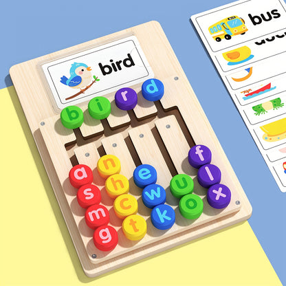 Alphabet Learning Board with 12 Word Cards for Kids