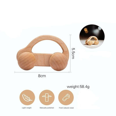 Fidtoy Wooden Car Set for Toddlers – 3 Piece Baby Push and Roll Toy Cars