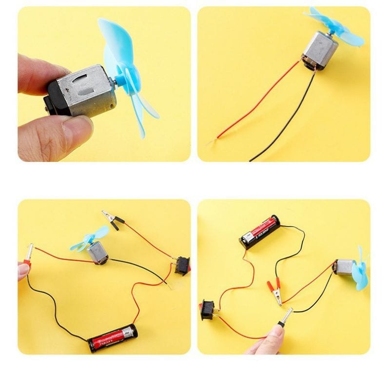 DIY Fan & Light Circuit Game Logical Science Experiment for Kids - 185