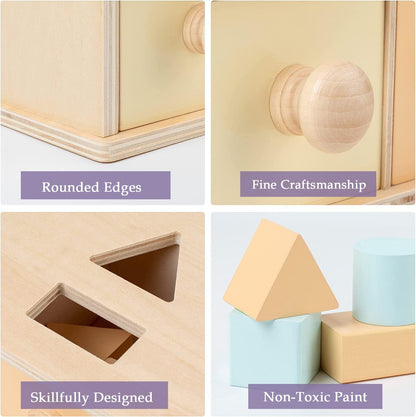 Shape Sorter and Object Permanence Montessori Box - 002