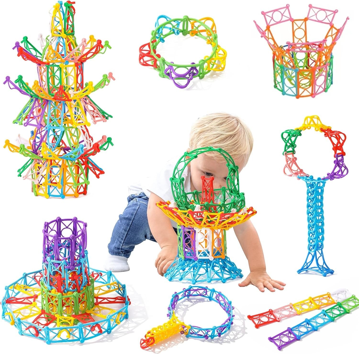 Snap N Twist Interlocking Building Blocks - 150 piece