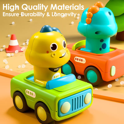 Fidtoy Press and Go Dinosaur Car Toy for Babies and Toddlers