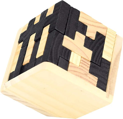Wooden IQ Brain Teaser Puzzle Cube - 689