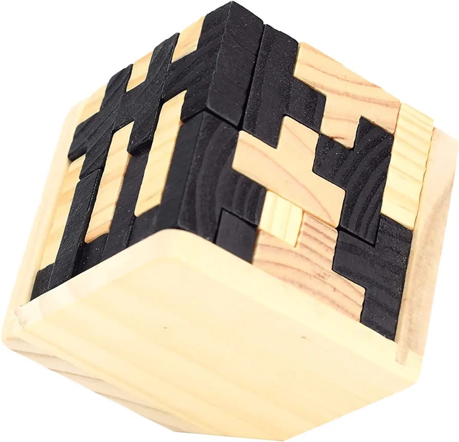 Wooden IQ Brain Teaser Puzzle Cube - 689