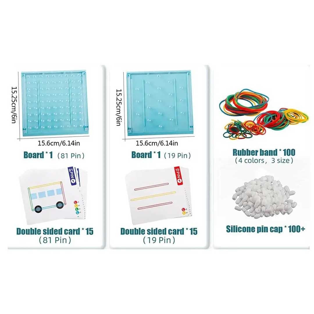 Rubber Band 60 Pattern Board Puzzle Set - 861