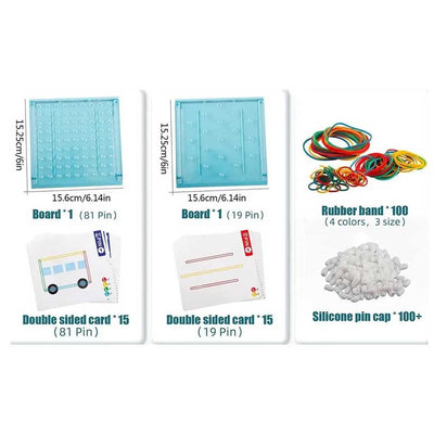 Rubber Band 60 Pattern Board Puzzle Set - 861