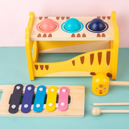 Wooden Tiger Pound Hammering Table with Xylophone - 930