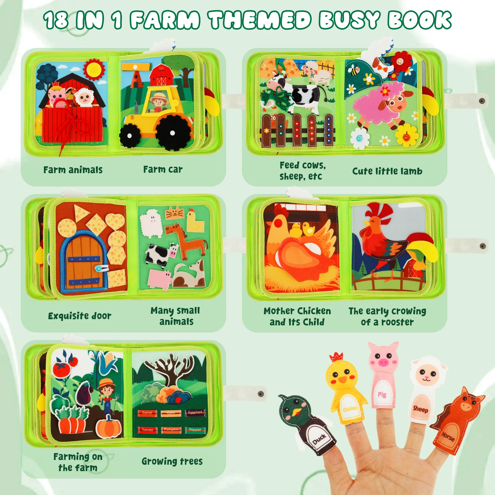 Interactive Farm Adventure – Montessori Quiet Book