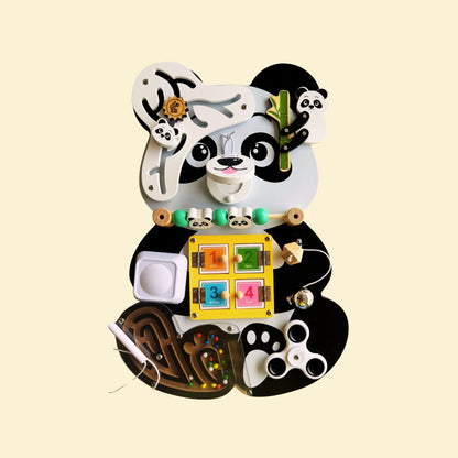 Wooden Busy Board - Steam Education Concept (Panda)