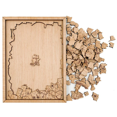 Fidtoy Puzzle en Bois 100 Chats – Casse-Tête en Forme de Chat Créatif et Éducatif pour Enfants et Adultes