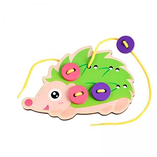 LOOM TREE® 2xJouets en bois à lacer pour bébés Boutons à coudre Aides Montessori pour enfants