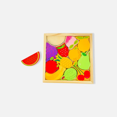 Fidtoy Tangram en bois - Fruits Jouet éducatif pour tout-petits Apprentissage Montessori des mathématiques et des formes