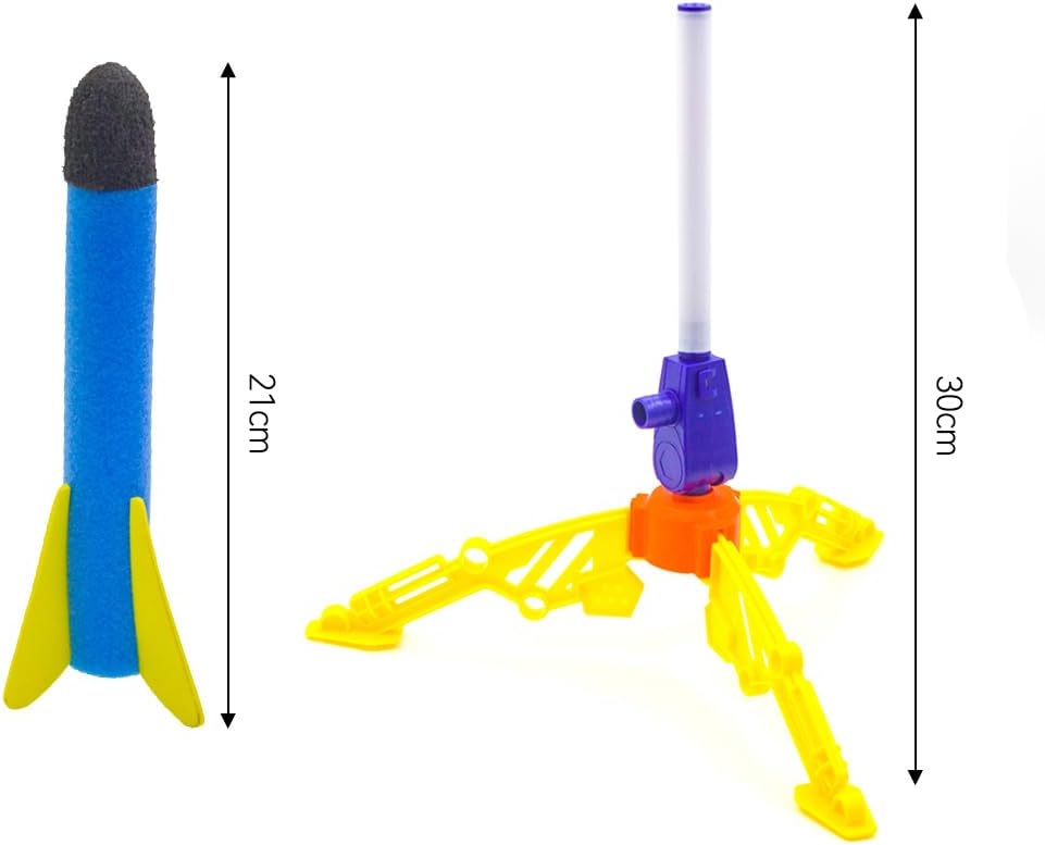 Fidtoy Air Rocket Launcher Toy for Kids – Outdoor Stomp Rocket STEM Active Play Toy