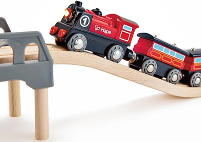 Fidtoy Tren de Juguete a Pilas Compatible con Vías de Madera