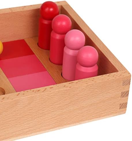 Fidtoy Montessori Juguete Clasificador de Colores Juego de Madera de Emparejamiento con 16 Piezas Reconocimiento de Sombras Habilidades Motoras Finas Percepción Visual Juguete Educativo Regalo