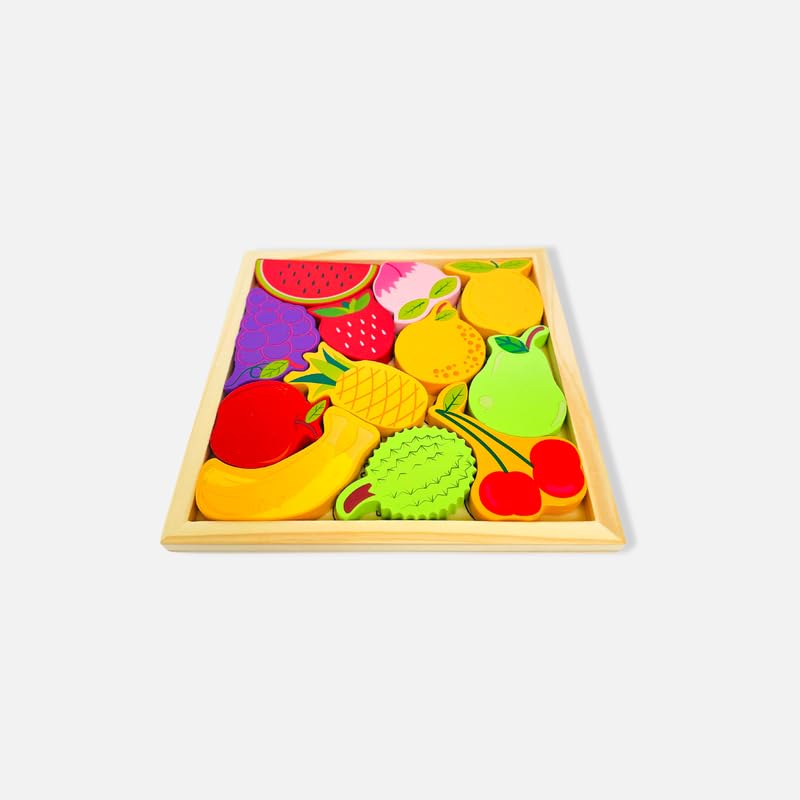 Fidtoy Tangram en bois - Fruits Jouet éducatif pour tout-petits Apprentissage Montessori des mathématiques et des formes