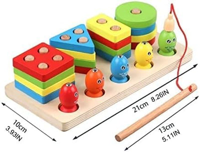Jouet de pêche magnétique en bois Fidtoy pour enfants de 2 à 6 ans