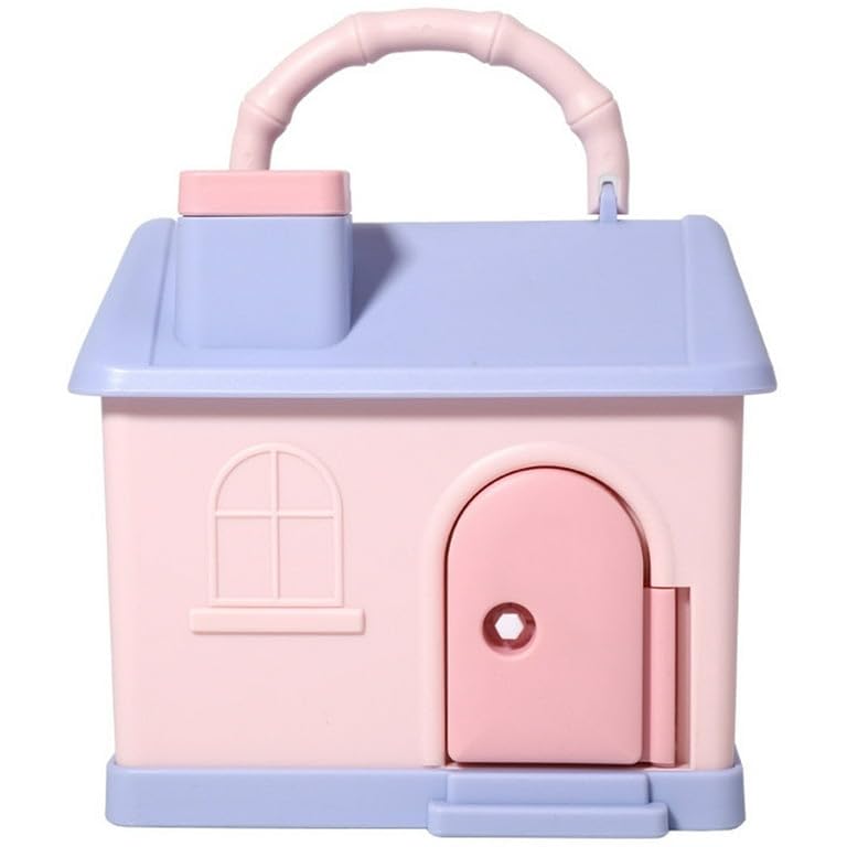 Fidtoy Cartoon Money Saving Bank House for Kids with Lock & Key Coin Saving Box Educational Piggy Bank Toy Age 3+
