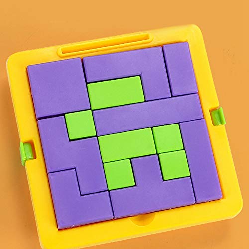 Fidtoy Variform Squares Mind Pattern Puzzle for Kids | 55 Challenge Cards, 13 Plastic Logic Blocks, Color Matching, Pattern Building, Memory & Problem-Solving Game Age 5-12