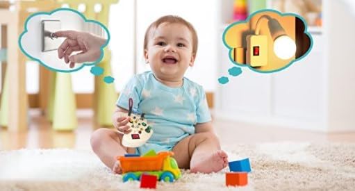 Montessori Toddler Busy Board, Baby Wooden Busy Board with 7 LED Lights Toggle Sensory Switches, Educational Travel Development Toy Gift for 3+ Year Old Babies Toddlers Autistic Children