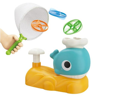 Fidtoy Whale Flying Disc Launcher Toy with Catch Nets