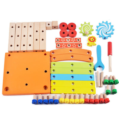 Fidtoy Wooden Chair Building Set Montessori Construction Toy