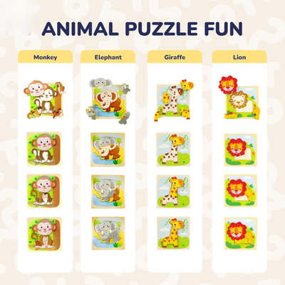 Jeu de Puzzles en Bois Épais MiniMind™ - Jouets d'Apprentissage Montessori pour Tout-Petits