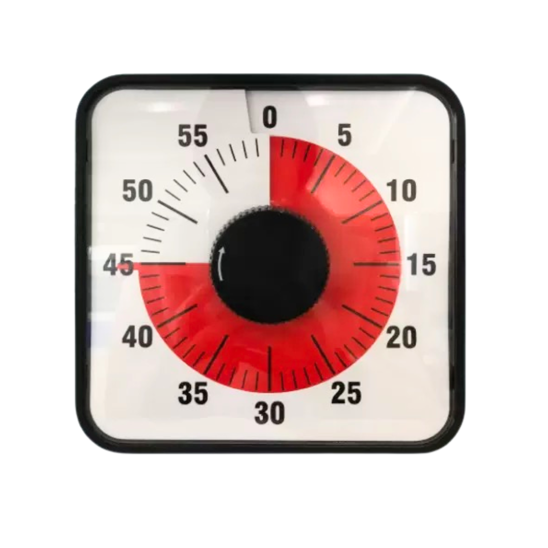 JUMBO Visual Countdown Oversize 60 Minute Timer 19cm x 19cm Mechanical Classroom Timer