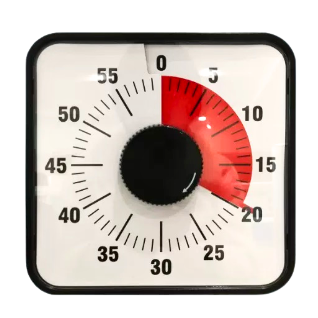 JUMBO Visual Countdown Oversize 60 Minute Timer 19cm x 19cm Mechanical Classroom Timer