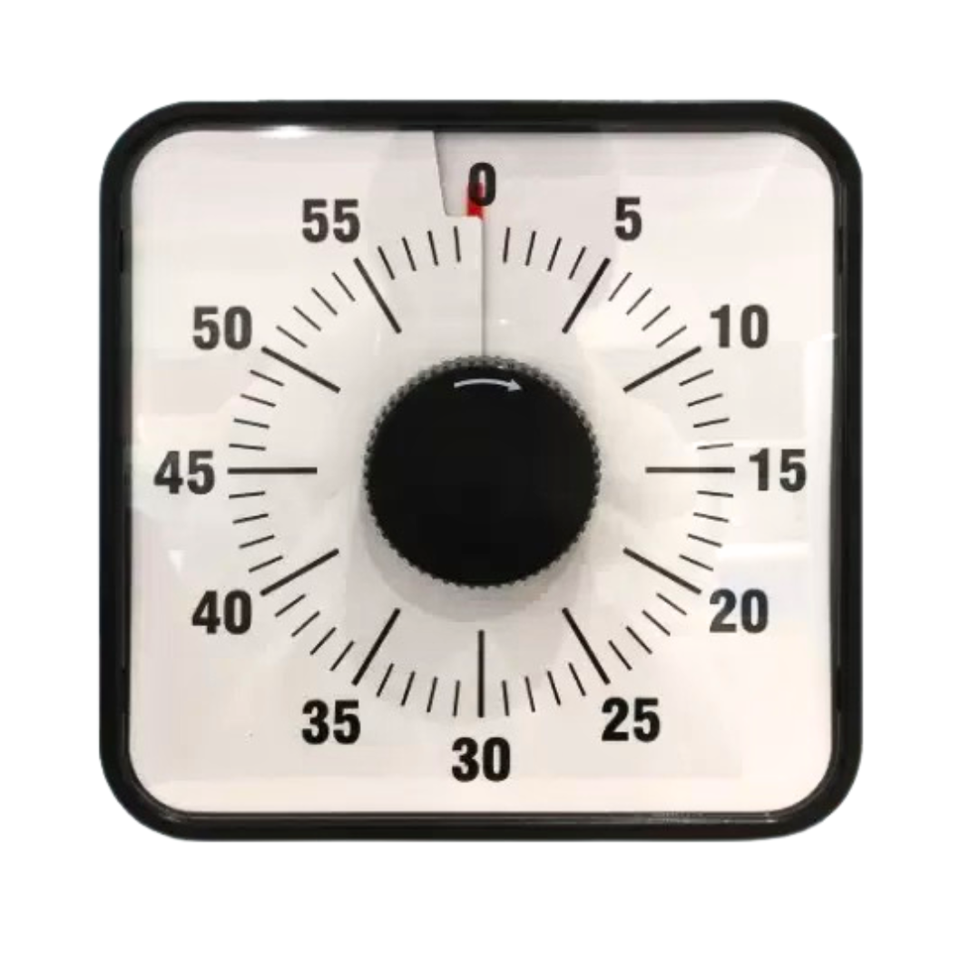 JUMBO Visual Countdown Oversize 60 Minute Timer 19cm x 19cm Mechanical Classroom Timer