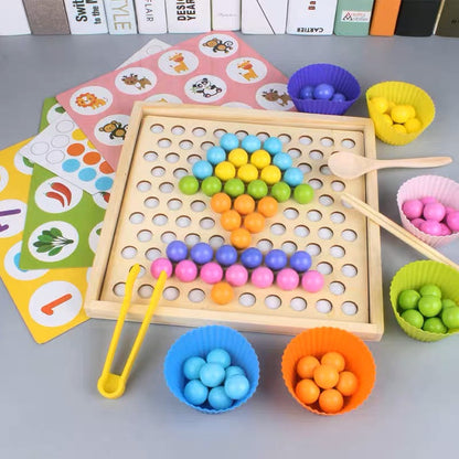 Montessori inspired 2 in 1 Bead Sorting Game and Memory Game