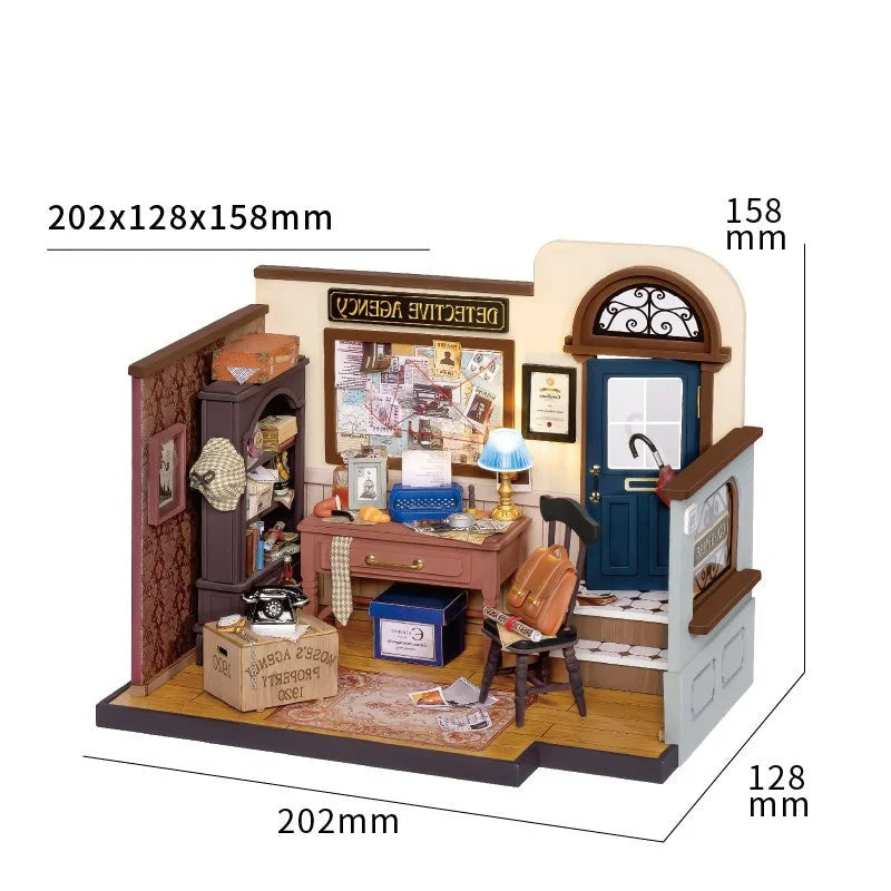 Doll House With Furniture Children Green Miniature Dollhouse Wooden Kits Assemble Toy Xmas Birthday Gifts