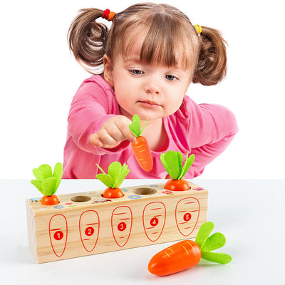 Fidtoy Digital Radish Puller – Montessori Wooden Carrot Harvest Toy for Kids