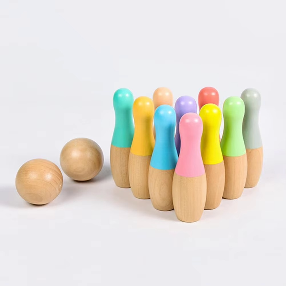 Jeu de bowling en bois pour enfants