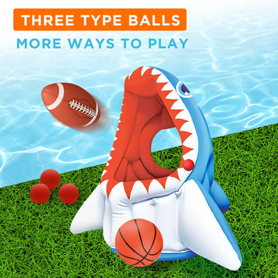 Fidtoy Shark Pool Game Inflatable 3-in-1 Summer Toy