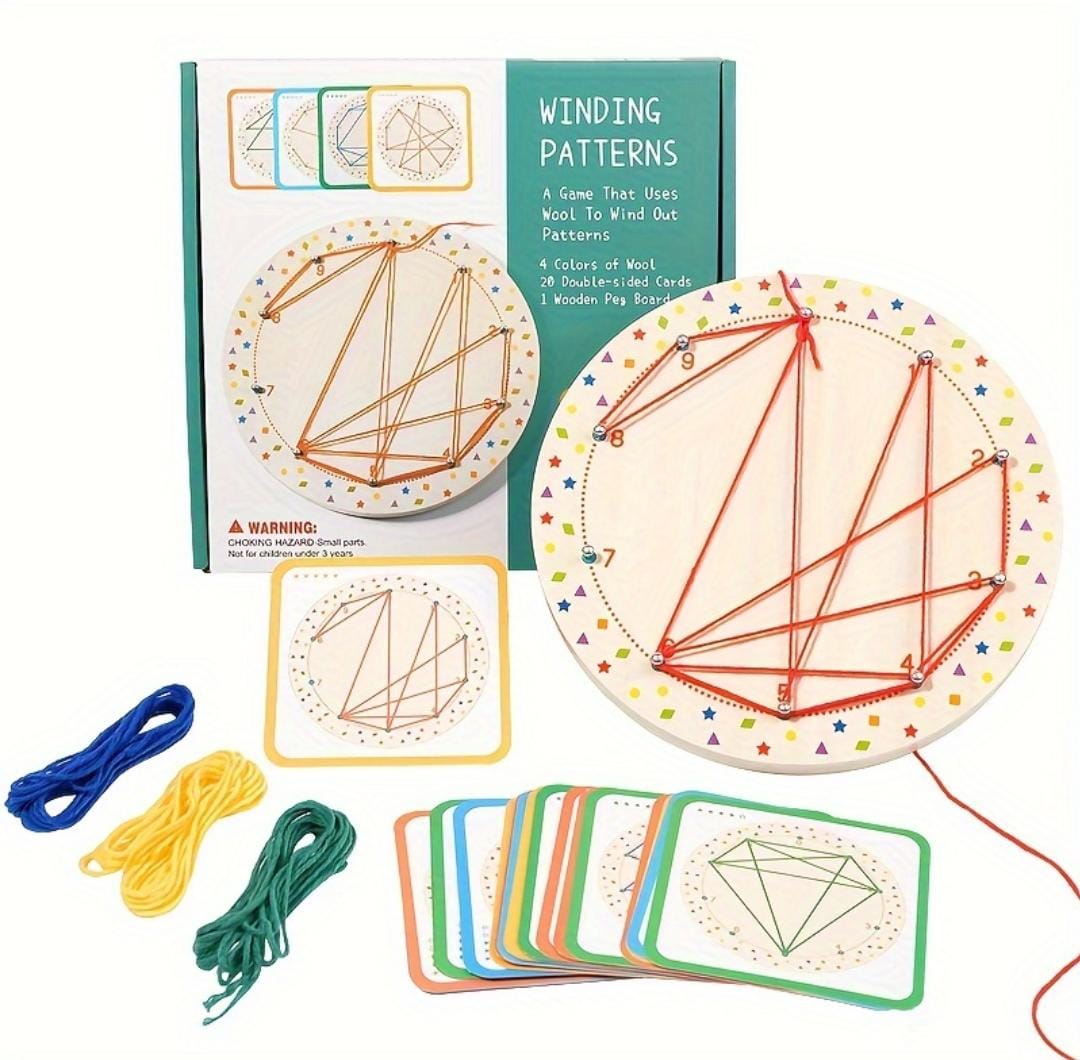 Wooden Geoboard Thread Winding Pattern Kit - 579