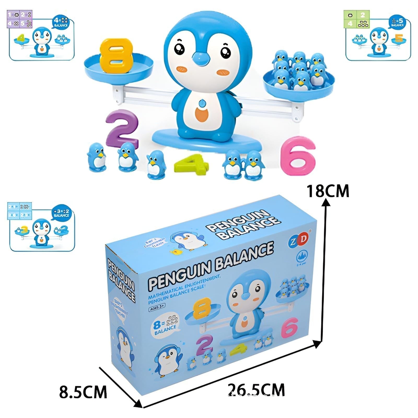 Kit d'apprentissage des mathématiques avec balance pingouin - 100