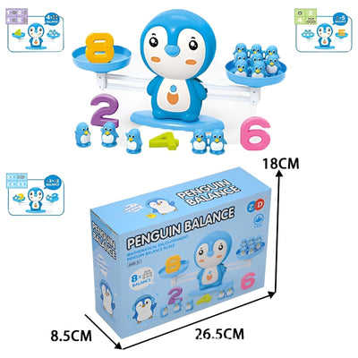 Kit d'apprentissage des mathématiques avec balance pingouin - 100