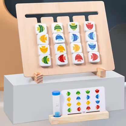 2in1 Wooden Four Color and Fish Logical Thinking Series - 685