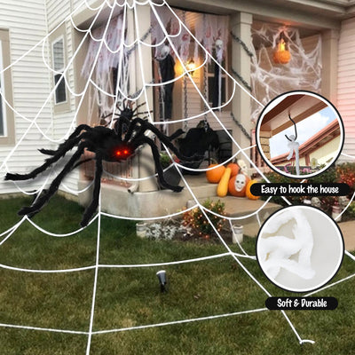 Fidtoy Grandes décorations d'araignée d'Halloween – Lot de 2