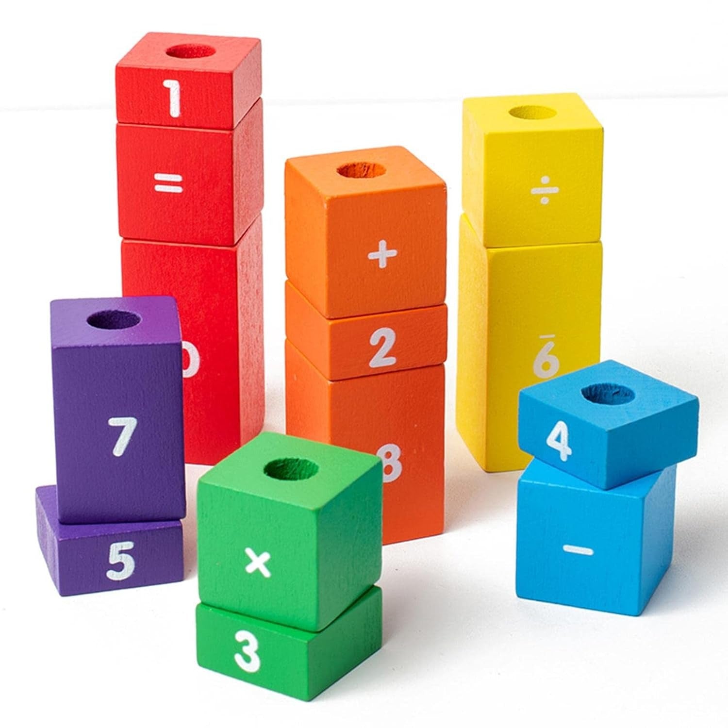 Wooden Math Learning Number Stacking Blocks - 068
