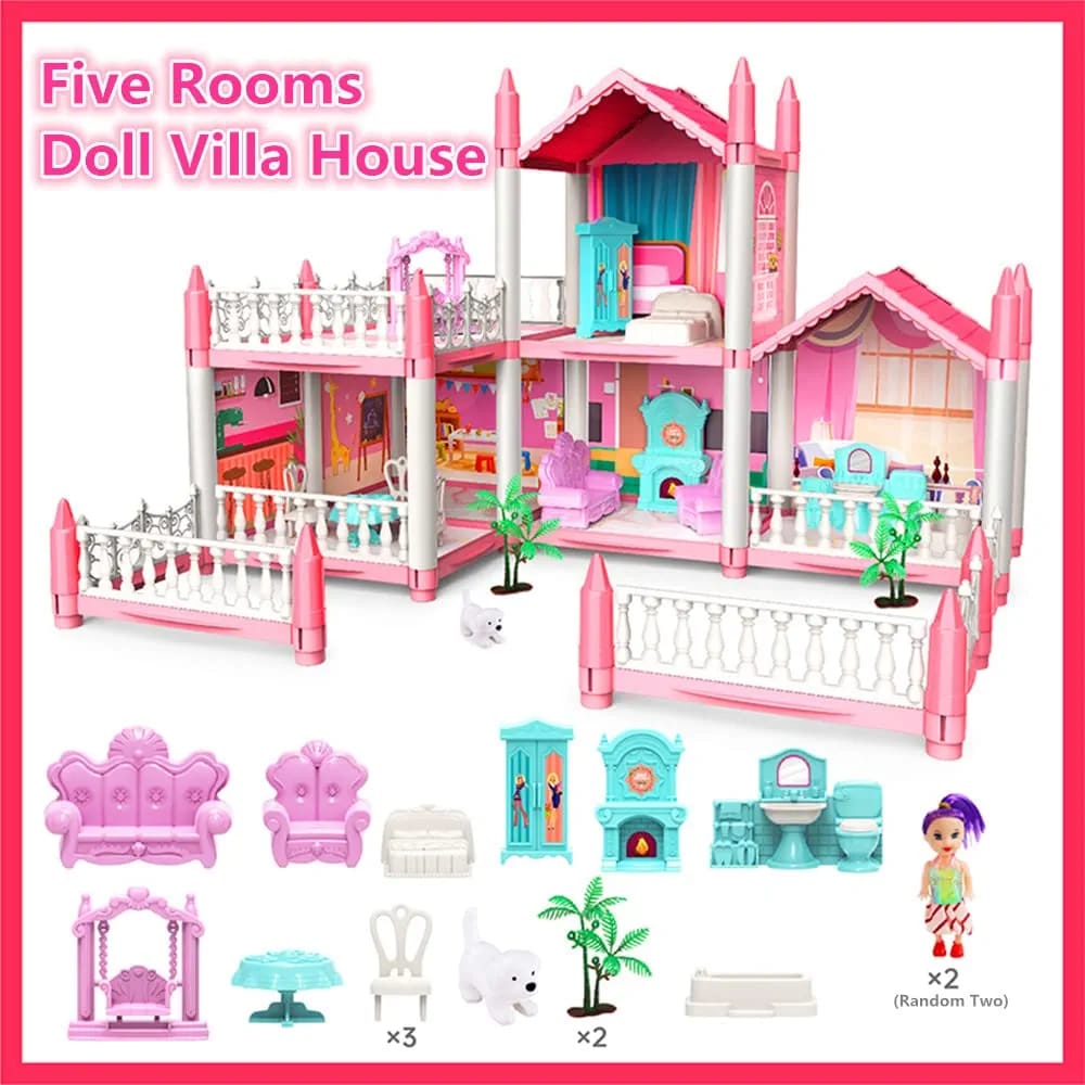 DIY Princess Villa Pretend Play Doll Set - 106