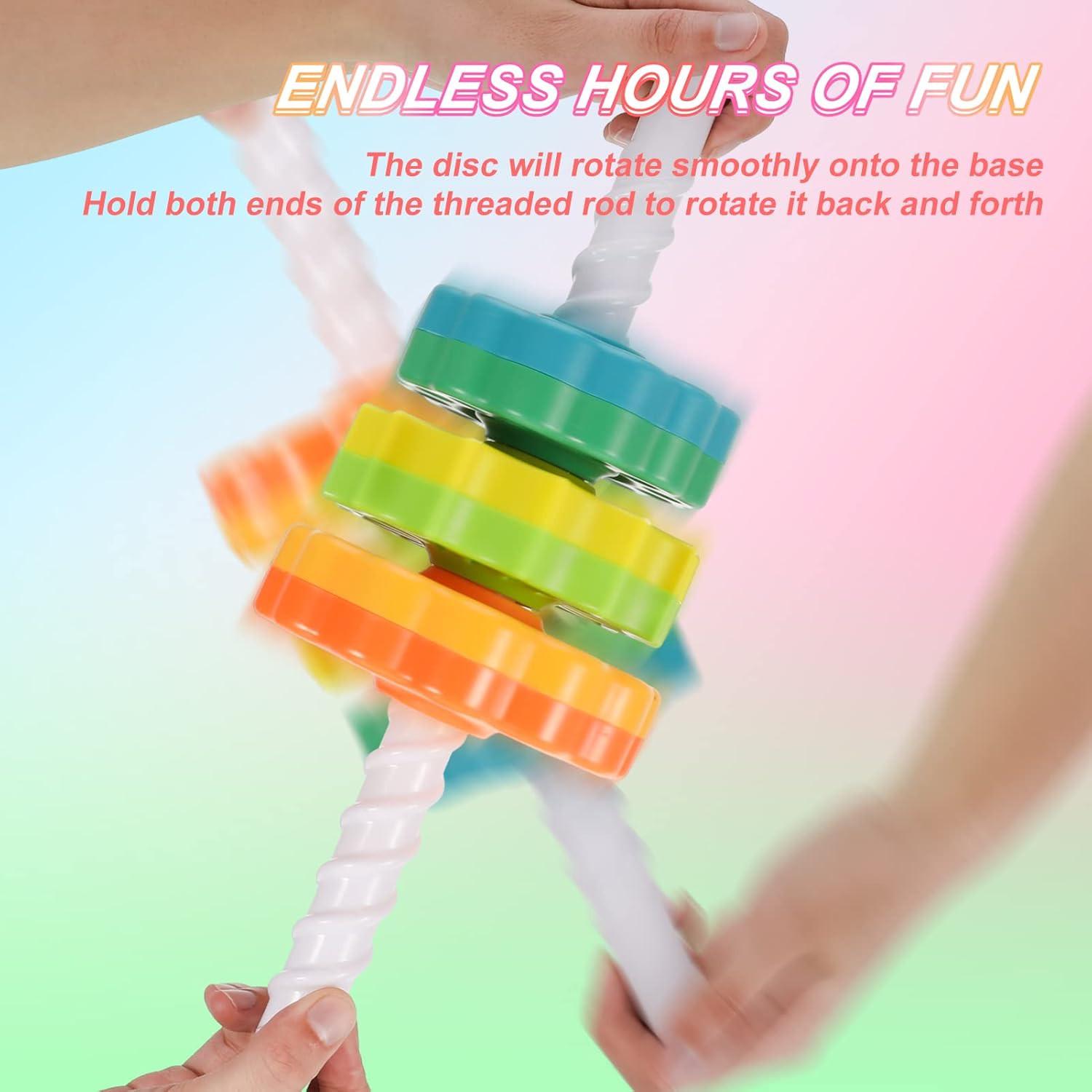 Sensory Spin Gears Stacking Five Rings Rainbow Tower - 403