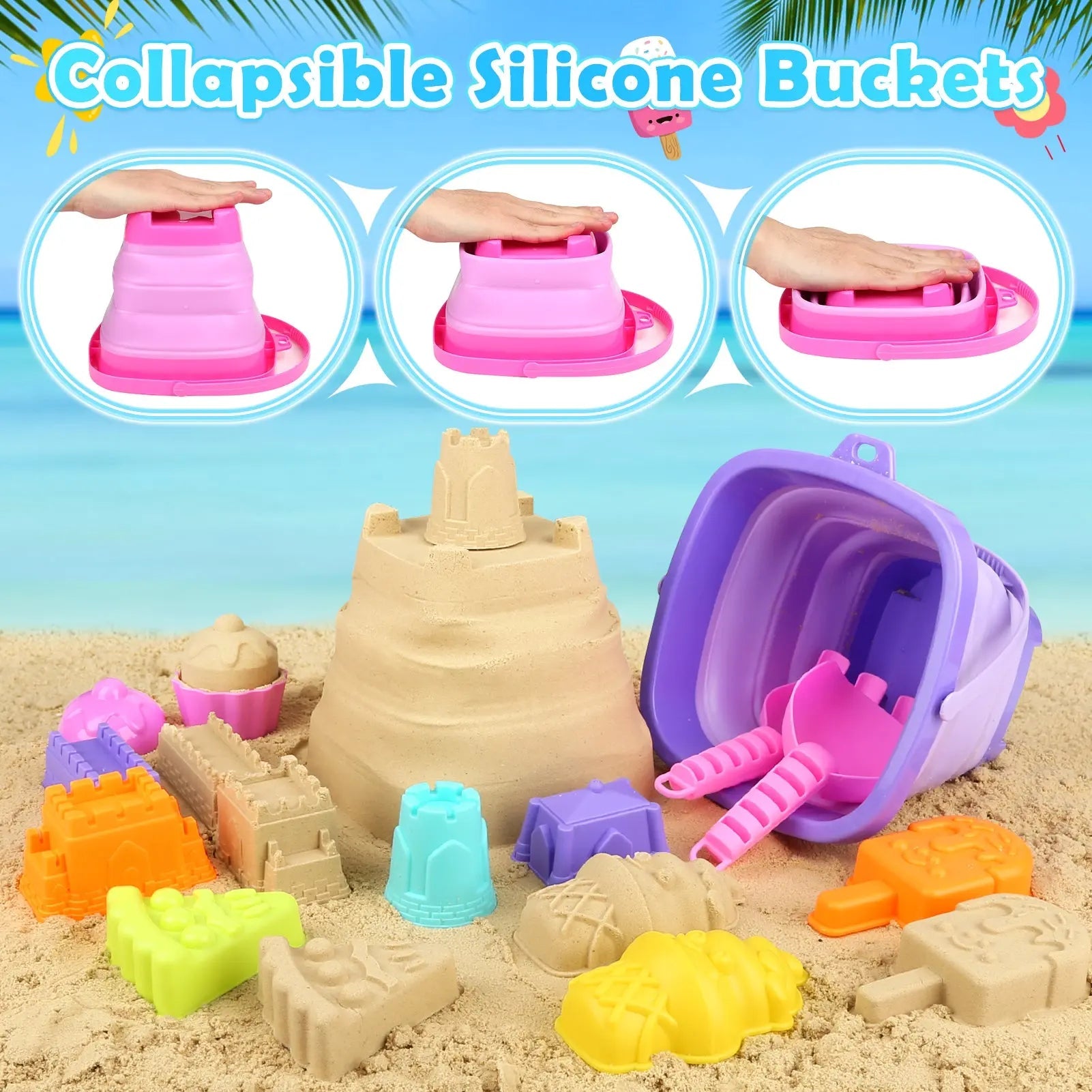 Kit de voyage de jeux de sable pour les enfants de 3 à 10 ans
