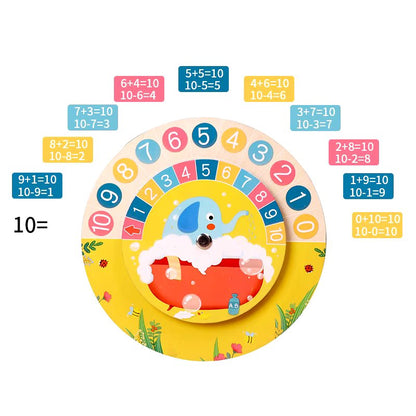 Wooden Montessori Double Sided Time Learning Math Clock - 014