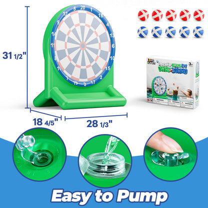 Kids Swimming Pool Toys, Inflatable Floating Dart Board Water Game (green)