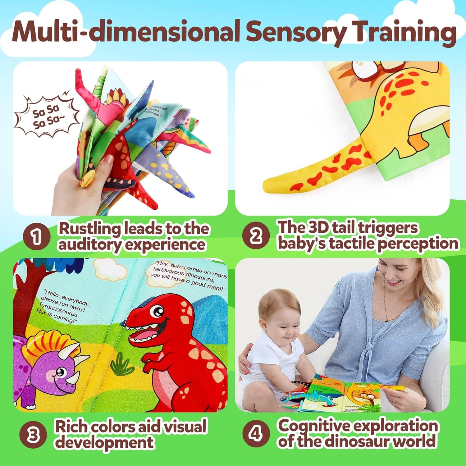 Baby Soft Dinosaur Learning Cloth Book - 074